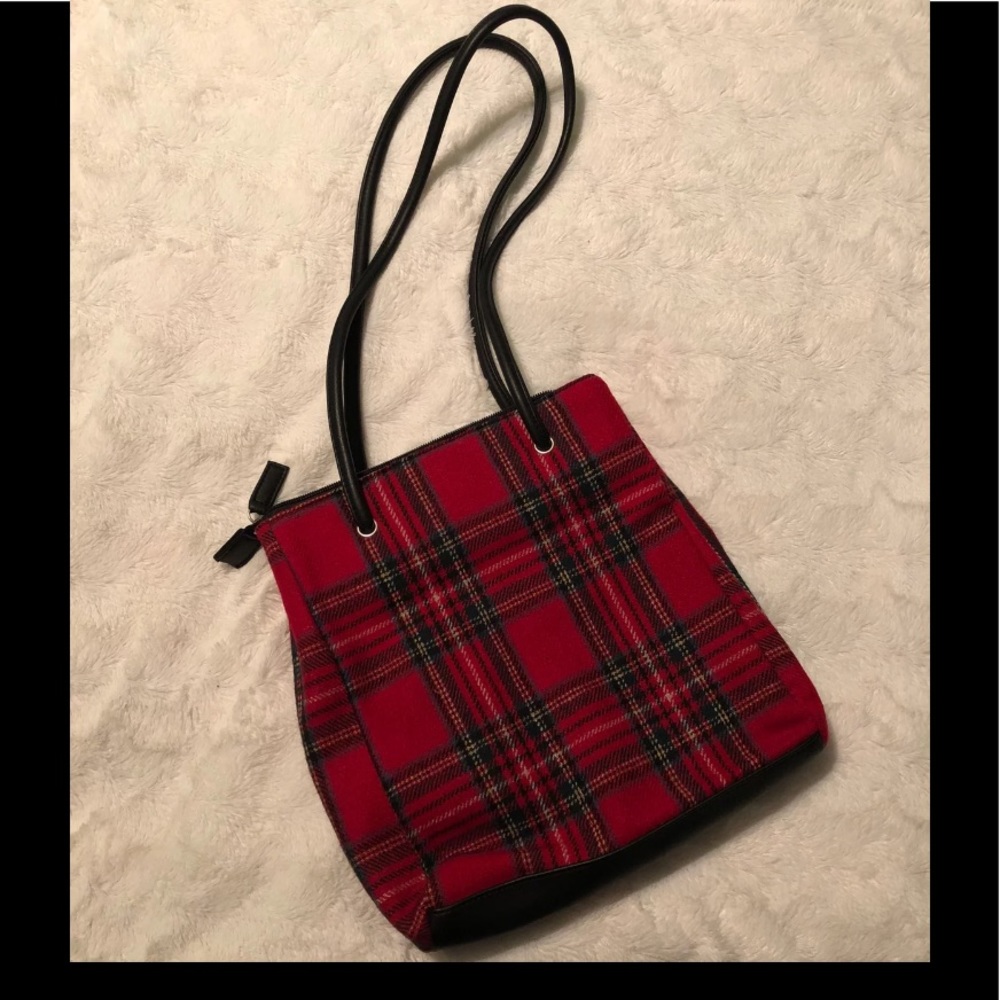 NEW Red Tartan Plaid Wool Purse